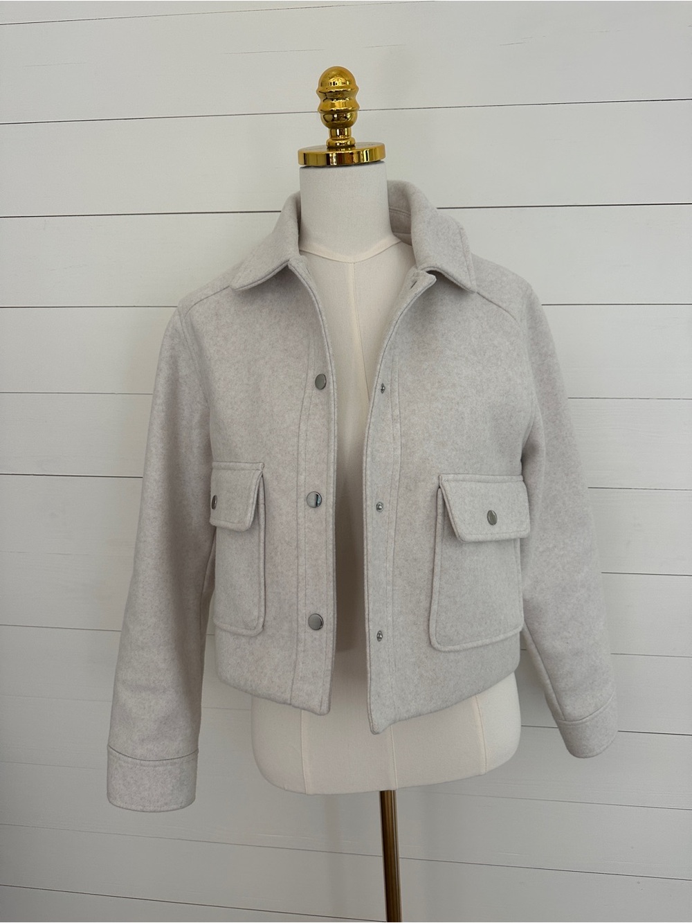 Zara Cream Cropped Jacket